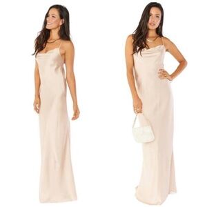 Show Me Your Mumu Tuscany Maxi Slip Dress  in Champagne